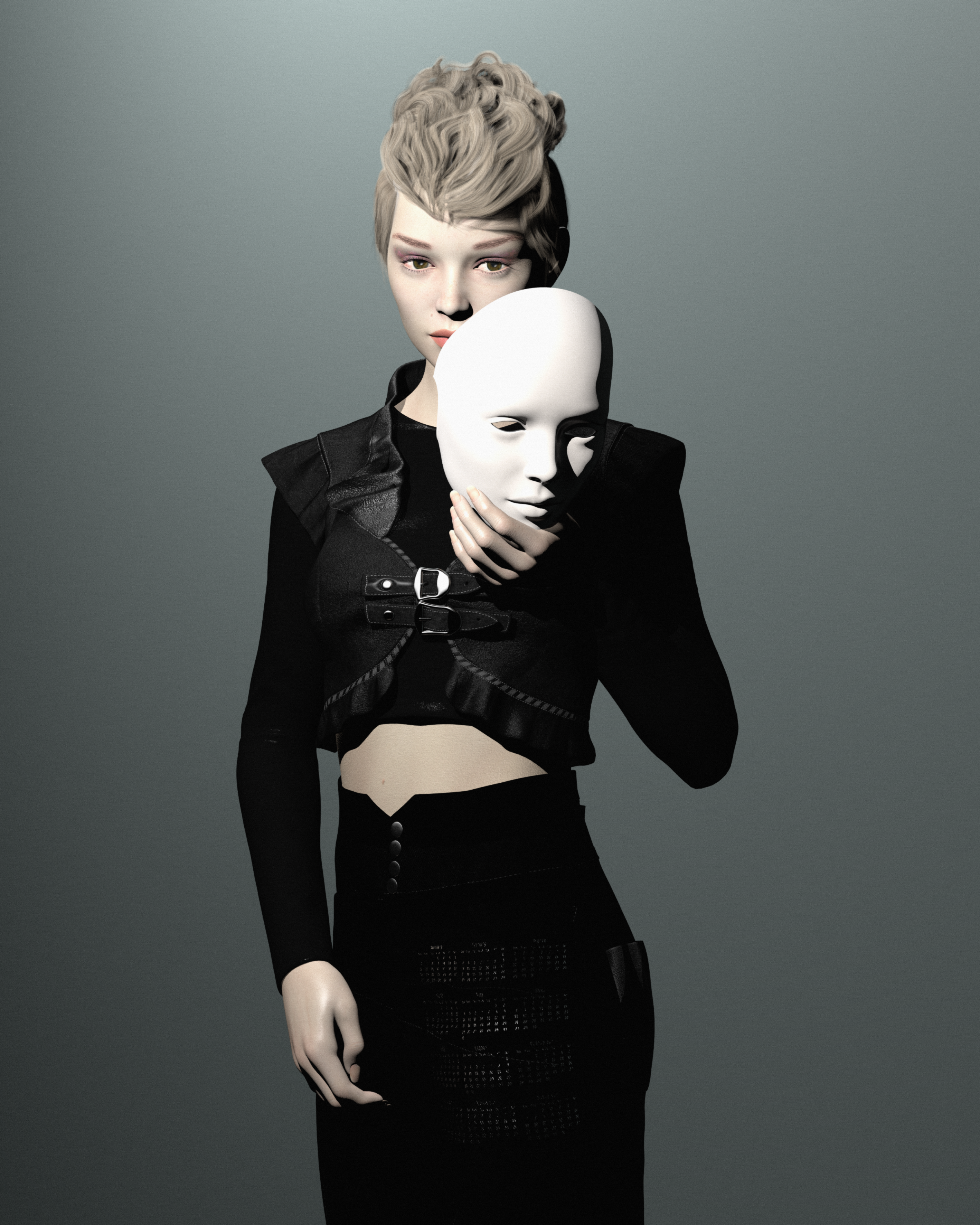 Self-Portrait with Mask #5